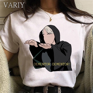 Cartoon Draco Malfoy T Shirt Women Kawaii Hip Hop Tops Harry Graphic Women Tshirt Funny Harajuku Grunge Tee Shirt Femme