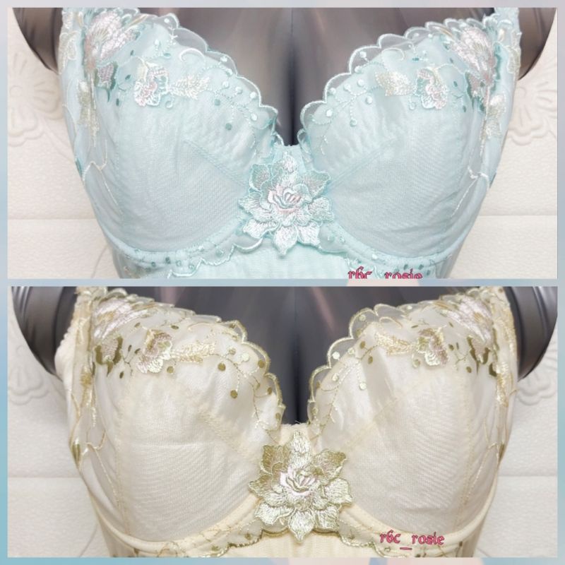 38E/85E, 40C/90C ELEVEN PLUS SIZE BRA WIRED 5 ตะขอ 3D EMBROIDERY
