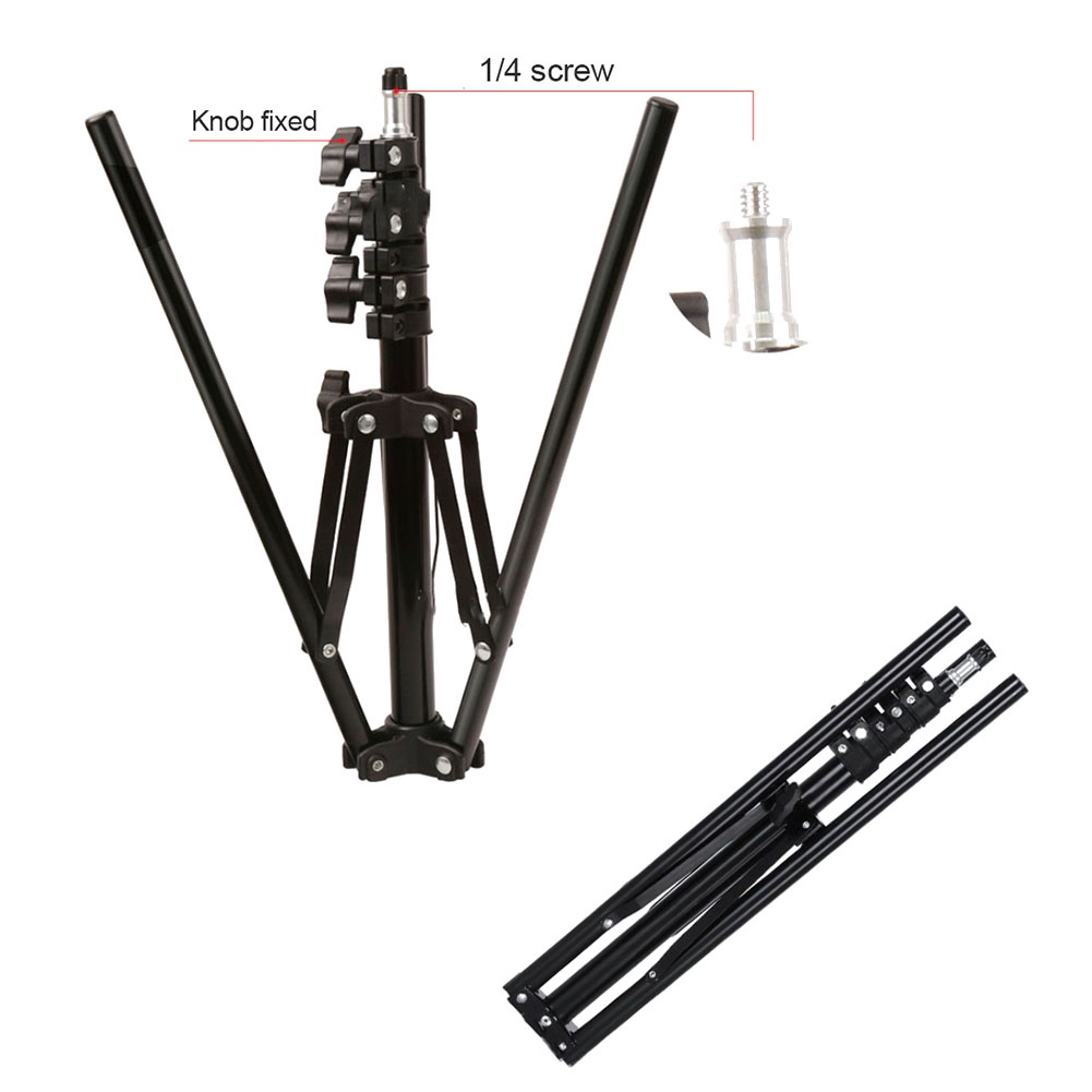 Professional ปรับ 1.6M(63in) ขาตั้งไฟขาตั้งกล้อง 1/4 หัวสกรูสําหรับสตูดิโอถ่ายภาพแฟลชถ่ายภาพ