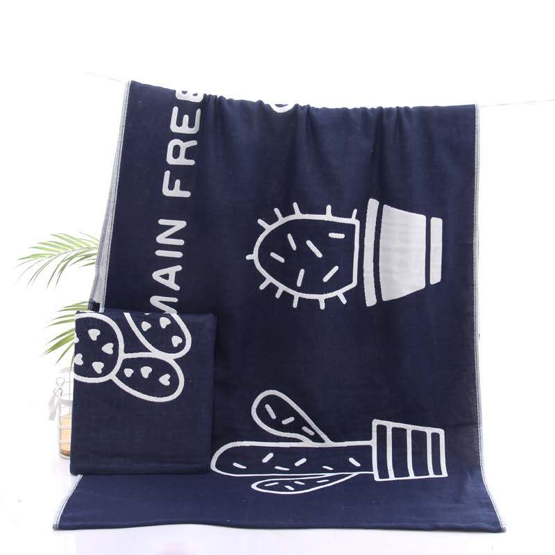 ผ้าเช็ดตัวสาลูขนาด70*140cm ผ้าขนหนูสาลู3ชั้นผืนใหญ่