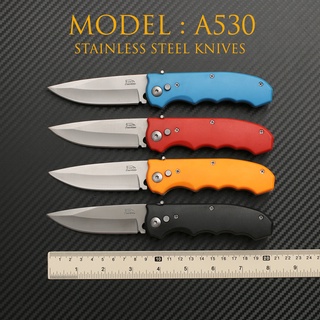 MODEL : A530 มีดพับสปริง ดีดไว ด้ามพลาสติก มี 4 สี ขนาด 8 นิ้ว