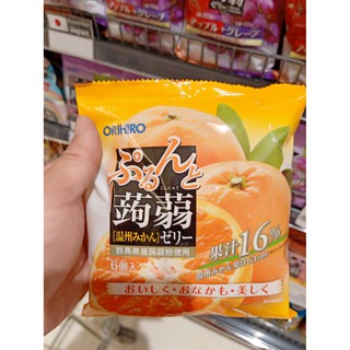 ecook ญี่ปุ่น ขนม เยลลี่ เจลลี่ ผสมหัวบุก น้ำส้ม18% hisupa dk orihiro purunto konjac pounch orange jelly 120g