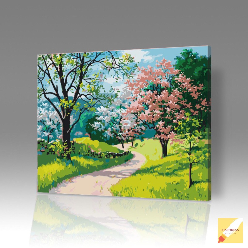 (NS7) ชุดระบายสี รูปภาพ ของขวัญ ชุดระบายสีตามตัวเลข paint by numbers งานฝีมือ DIY