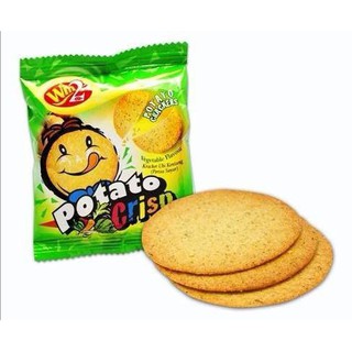 ขนมแครกเกอร์มันฝรั่งบางกรอบ รสผัก win2 potato crisp 1 กล่อง 30 ชิ้น