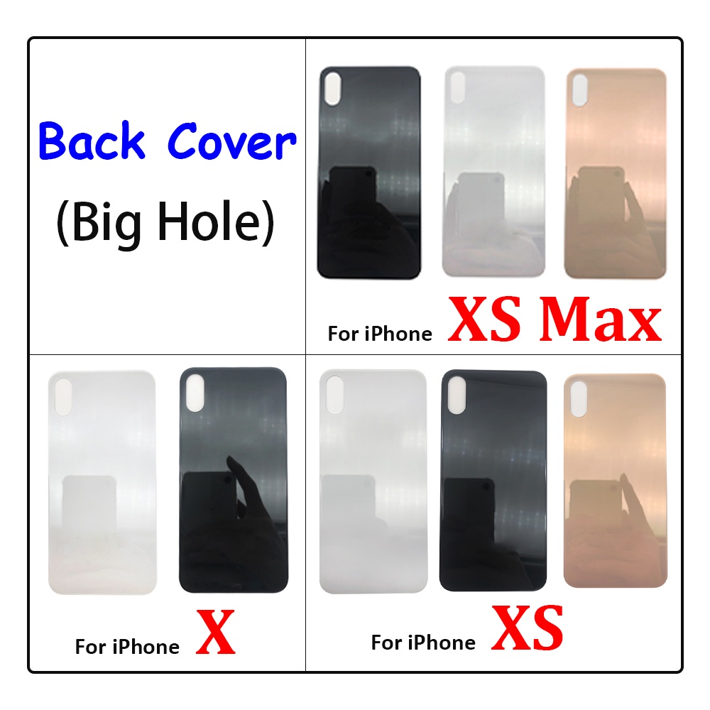เปลี ่ ยนอะไหล ่ ซ ่ อมกลับประตูกรณีแบตเตอรี ่ ด ้ านหลังฝาครอบด ้ านหลังสําหรับ Iphone X X XR XS Max เปลี ่ ยนชิ ้ นส ่ วน Big Hole