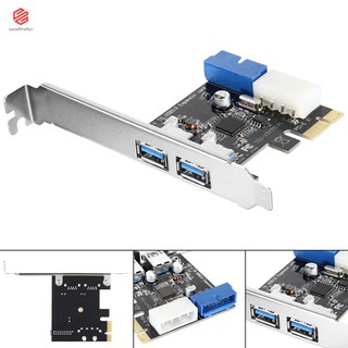 อะแดปเตอร์การ์ด 2 พอร์ต 5 Gbps PCI-e to USB 3.0 สำหรับ Win XP / 7 / 8 / 10 AC 328