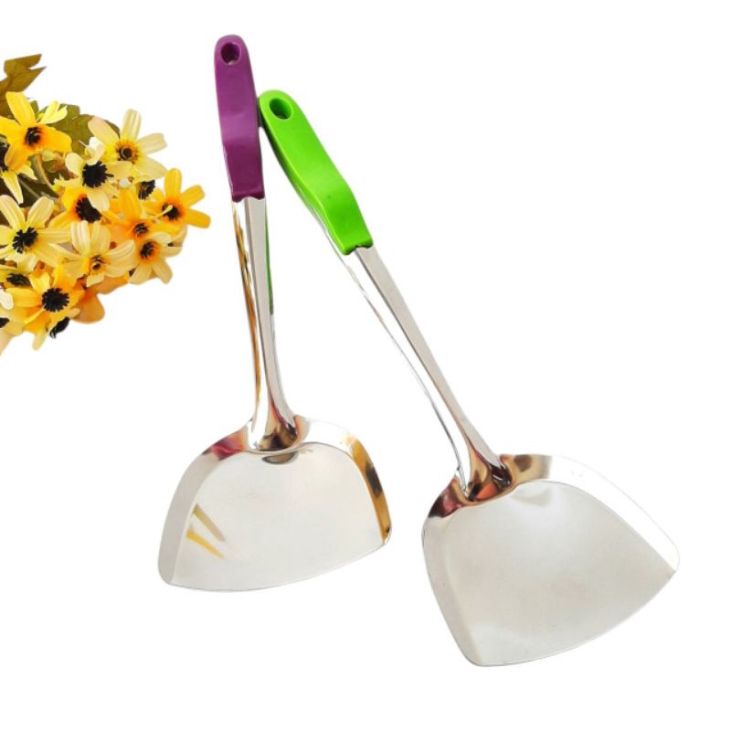 สแตนเลสทอด SPOON/PLASTIC HANDLE SPOON/STAINLESS SPOON/KITCHEN TOOL