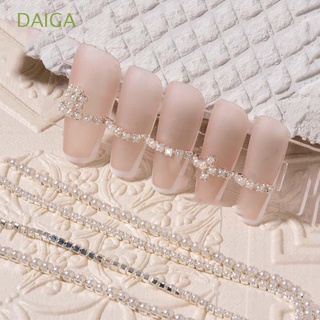 DAIGA Japanese Style Claw Diamond Chain Super Flashing DIY Nail Decoration Chain Nail Art Rhinestone Pearl Diamond Ornaments Manicure Accessories Light Luxury Metal 3D Nail Art Decorations