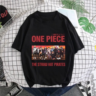 [ขนาด: M-5XL]One Piece เสื้อยืดทรงหลวม  สไตล์ฮิปฮอป การ์ตูน แขนสั้น