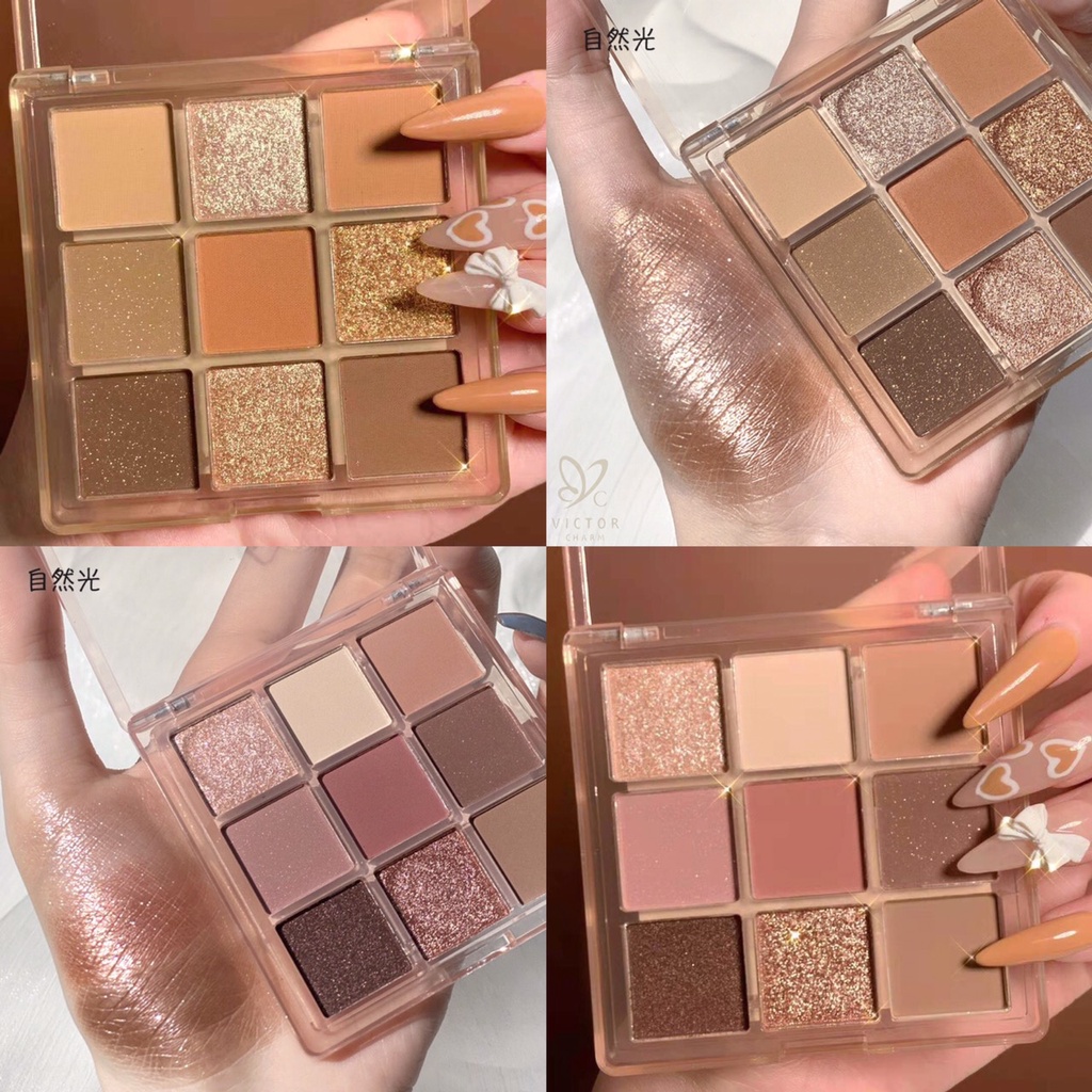 DIKALU (DKL181) พาเลทอายแชโดว์ 9 สี ทาตาเนื้อดินน้ำมัน เนื้อใยไหม แมทประกายชิมเมอร์ ติดทน กันน้ำ COCO VENUS Eye shadows