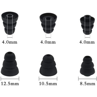 จุกหูฟังซิลิโคน แบบเปลี่ยน สําหรับหูฟัง (โซนี่ เซนโซ พาวเวอร์เบท เจย์เบิร์ด และอื่นๆ) 3 คู่