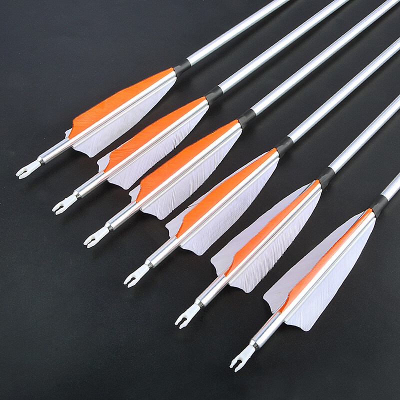 SHARROW 31 '' ลูกศรอลูมิเนียม SP500 หัวลูกศรแบบเกลียวการฝึกอบรมการยิงธนูแบบ Recurve Bow