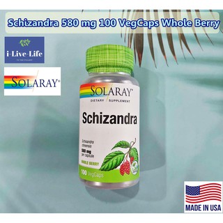 สารสกัดชิแซนดร้า Schizandra 580 mg 100 VegCaps Whole Berry - Solaray บำรุงปอด ตับและไต