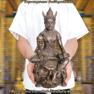 พญายมราช พระอาจารย์เขียว หน้าตัก 5 นิ้ว มีความงดงามมาก เนื้อโลหะทองเหลืองผสมมวลสารโลหะอาถรรพ์ตามตำรามงคลโสฬส D