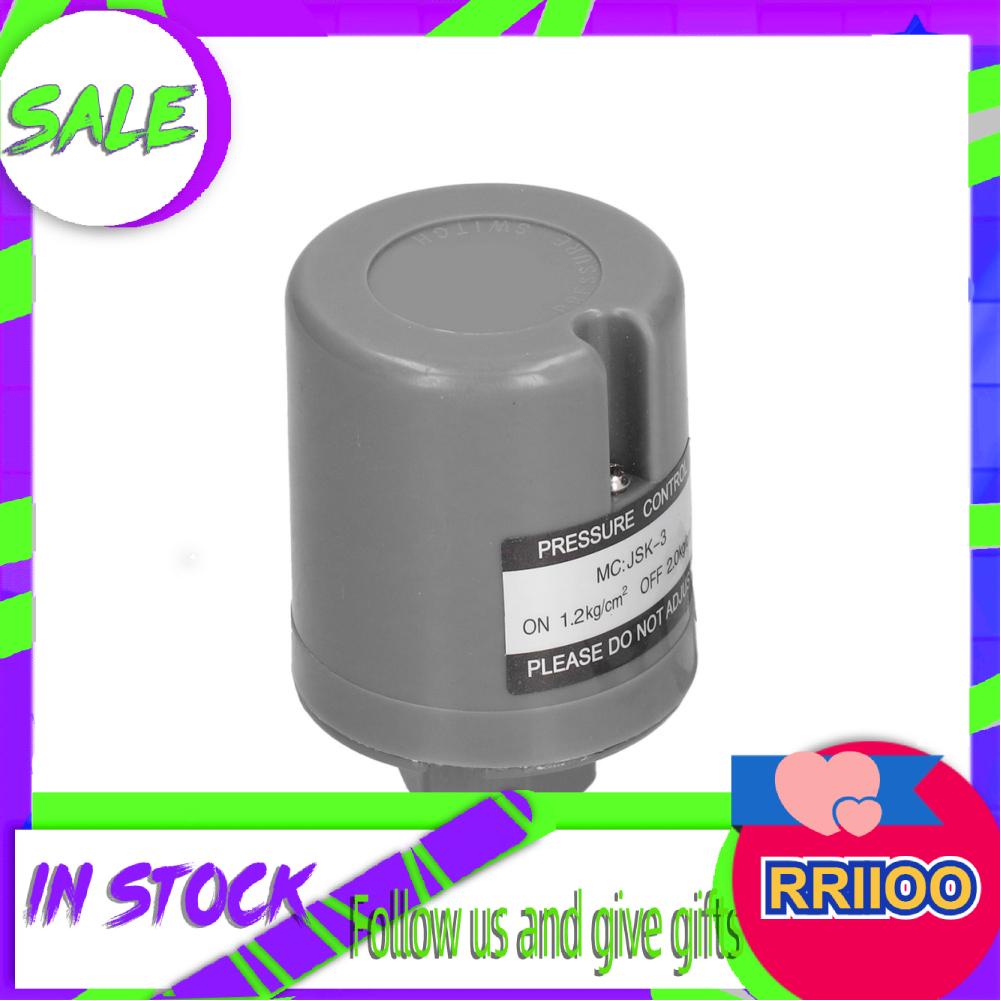 Rriioo ปั๊มน้ําอัตโนมัติสวิตช์ความดัน Controller 3/8in ด้ายหญิง 220V 1.2‐2.0 กก./cm2 JSK‐3A