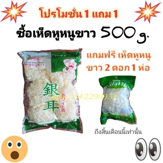 1 แถม 1 ซื้อเห็ดหูหนูขาว 500g. แถมฟรีเห็ดหูหนูขาว 2 ดอก