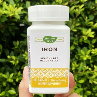 ธาตุเหล็ก Iron 18 mg 100 Capsules (Natures Way®)