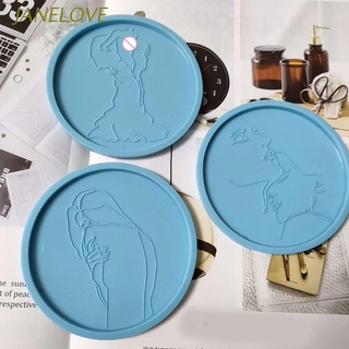 JLOVE Human Body Tea Tray Coaster Mold Silicone Epoxy Resin Coaster Mold Used to Make Artificial Agate Pieces Coasters