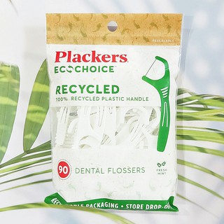 ไหมขัดฟัน กลิ่นเฟรชมิ้นต์ EcoChoice Dental Flossers Fresh Mint 90 Count (Plackers®) รีไซเคิล 100%