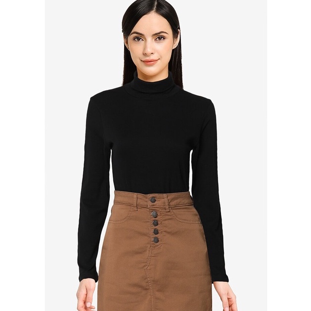 UniqTee Interlock เสื้อคอเต่าแขนยาว - LCH18801TO