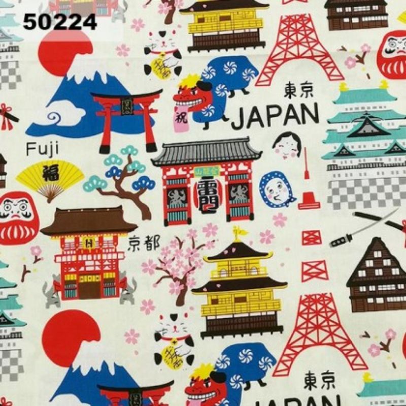 8 50224 50000P Cotton (50cm x 110cm) - ญี่ปุ่น (ไม่ยืด)