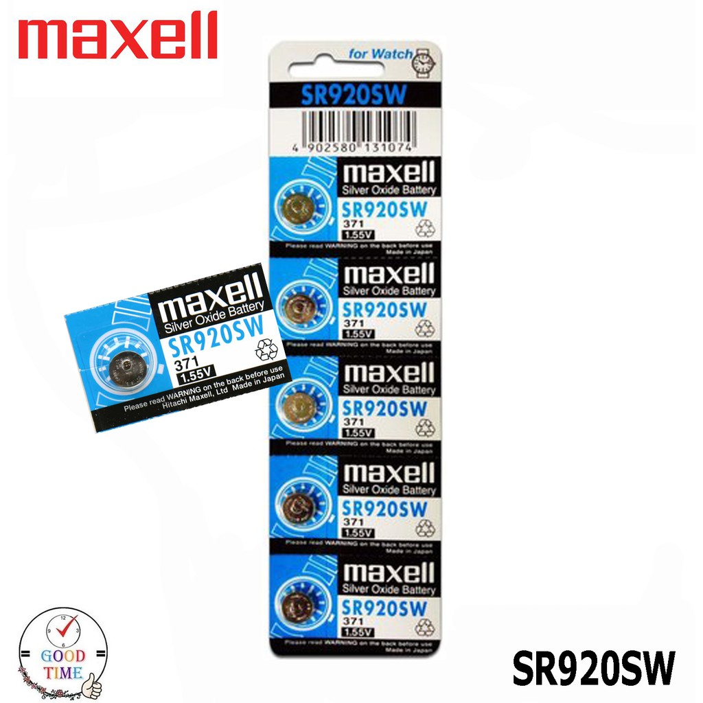 ถ่านกระดุม ถ่านนาฬิกา Maxell 920 SR920SW Made in Japan 1.55V ของแท้ 100%