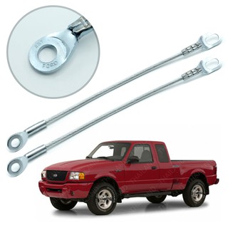 สลิงท้ายกระบะ สลิงฝาท้าย สีเงิน 2 ชิ้น สำหรับ ฟอร์ด Ford เรนเจอร์ Ranger ปี 2001 2006 2008 2010 2012