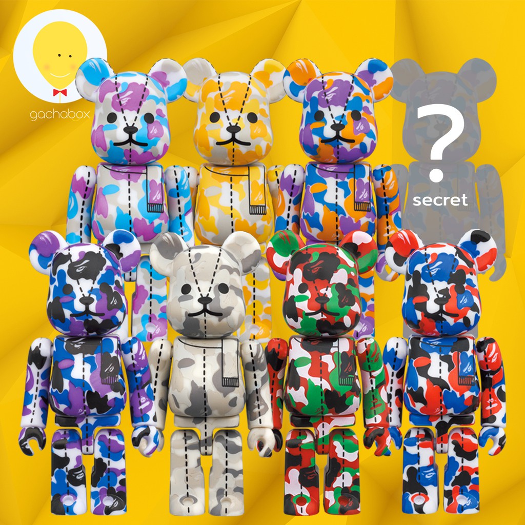 gachabox แบบสุ่ม Bearbrick BAPE CAMO series 2  A BATHING APE 28th Anniversary 100% แบร์บริค พร้อมส่ง