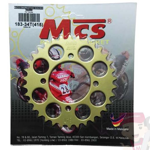 ด้านหลัง SPROCKET YAMAHA Y100 34T 415 DEMAK EVO-Z/DVS/SRL110/RXZ/Y110/Y125Z/LC135 MOTORMAN