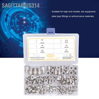 Sagittarius314 น็อตเกลียว หัวแบน สเตนเลส 304 M3‐M10 ทนทาน 170 ชิ้น