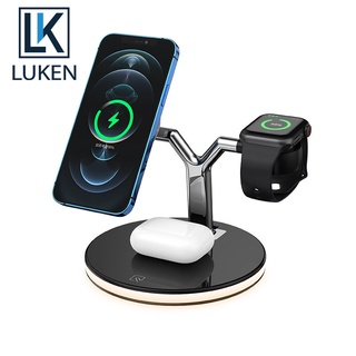 Luken 3 in 1 ที่ชาร์จแม่เหล็กไร้สาย 15W ชาร์จเร็ว สําหรับ Apple Watch Airp iP 14 13 12 pro Max