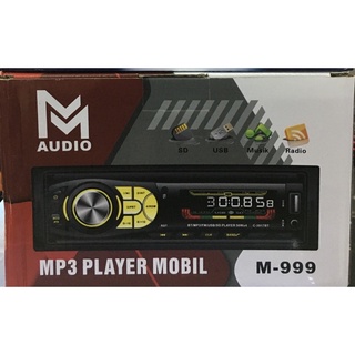 วิทยุรถยนต์ 1din  MP3 / USB Bluetooth  M AUDIO M-999 BTไม่เล่นแผ่น