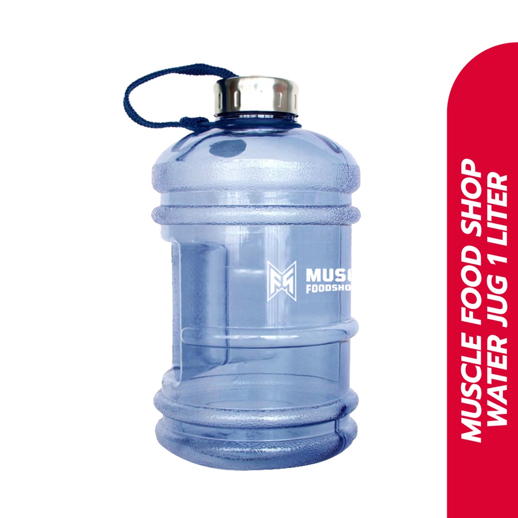 [สินค้าของแถม] Musclefoodshop กระบอกน้ำ มีหูจับ สีน้ำเงิน ขนาด 1 ลิตร เหมาะสำหรับพกพา