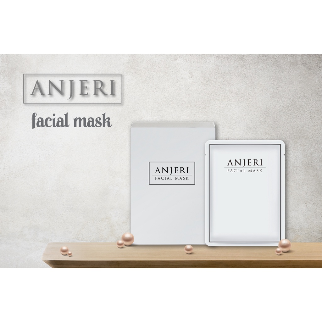 แผ่นมาสก์หน้า Anjeri Facial Mask แบบกล่องรุ่นแรก สูตรธรรชาติเข้มข้นด้วยมอยซ์เจอร์ไรเซอร์