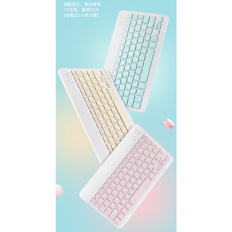 [แป้นภาษาไทย] Keyboard คีย์บอร์ดบลูทูธ iPad iPhone แท็บเล็ต Samsung Huawei iPad 10.2 gen 7 ใช้ได้单键盘
