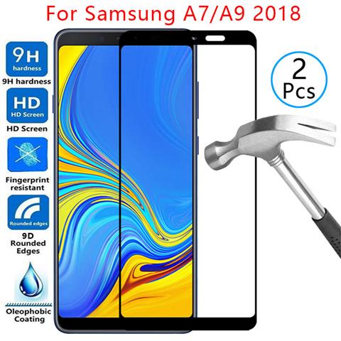 9d ป้องกันหน้าจอกระจกนิรภัยสําหรับ Samsung A7 A9 2018 ฝาครอบ Galaxy a 7 9 7a 9a A72018 A92018 ป้องกั