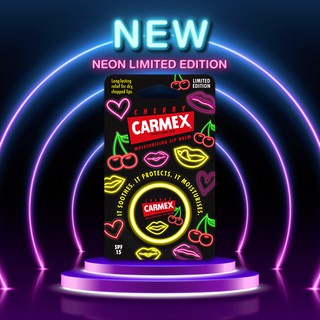 CARMEX NEON LIMITED EDITION ⚡ 🍒 Cherry Flavor SPF15 ลิปบาล์ม เชอร์รี่(แบบตลับ)