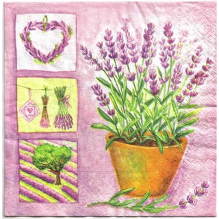 Pladao Napkin ภาพสวน Lavender Garden สวนลาเวนเดอร์ กระดาษ แนพกิ้น สำหรับงานศิลปะ เดคูพาจ decoupage ขนาด L 33x33