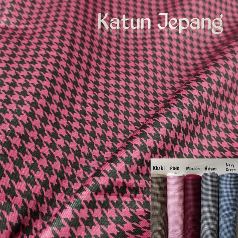 Katun ผ้าฝ้าย Houndstooth ori Tokai Senko