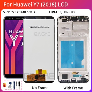 อะไหล่หน้าจอสัมผัส LCD แบบเปลี่ยน สําหรับ Huawei Y7 Y7 2018