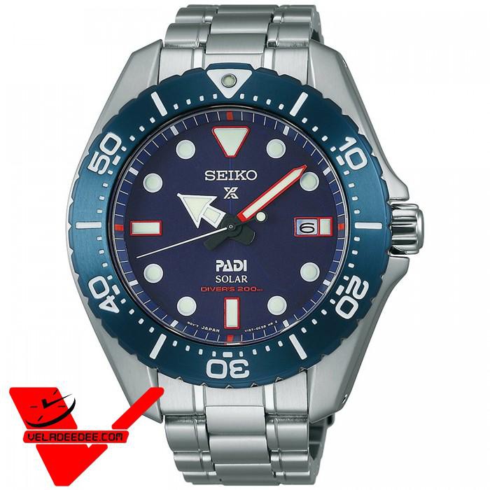 Veladeedee SEIKO Titanium Prospex PADI Solar DIVER 200 M (MADE IN JAPAN) นาฬิกาข้อมือผู้ชาย สายไทเทเนียม รุ่น SBDJ015