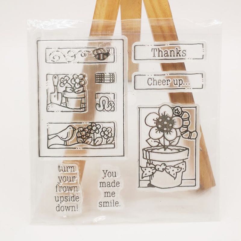 ฤดูใบไม้ผลิซิลิโคนใสยางแสตมป์ Cling ไดอารี่ Scrapbooking DIY