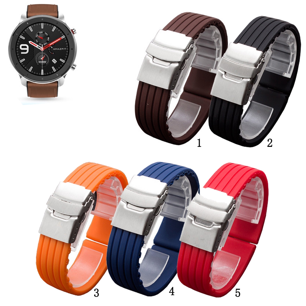 สายนาฬิกาข้อมือซิลิโคน แบบนิ่ม สําหรับ Huami Amazfit GTR 2 3 4 47 มม. GTR 4 GTR2 GTR 2E GTR3 Pro
