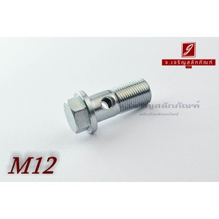 น็อตน้ำมัน Oil Bolt ขนาด M12x1.0x30 แบบ 1 รู