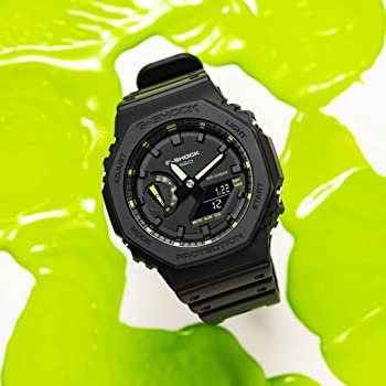 G*s*h*o*c*k GA-2100-1A3JF นาฬิกาสปอร์ตสีดําธุรกิจกีฬานาฬิกาคลาสสิก unisex. สายนาฬิกาเรซิ่นกันน้ํา v8