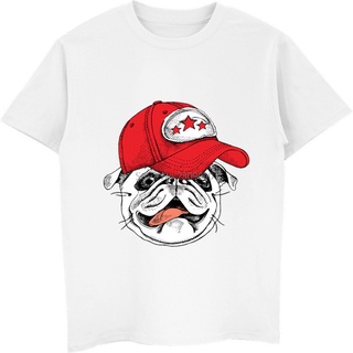 T-shirt  ใหม่ เสื้อยืดแขนสั้น คอกลม ผ้าฝ้าย 100% พิมพ์ลาย PUG DOG FACE แฟชั่นฤดูร้อน สําหรับผู้ชายS-5XL