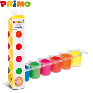 Primo(พรีโม่) ชุดสี Tempere Fluo (สีสะท้อนแสง) 6×25 ml. รหัส 254TF6E