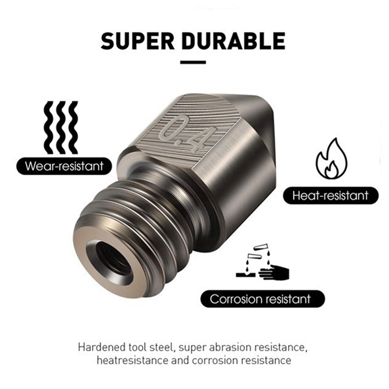 34 Pcs 3D Printer Nozzle Extruder 0.4mm MK8 Hardened Steel Nozzle Multi-Size Brass Nozzle for Ender-3 CR-10 3D Printer #5