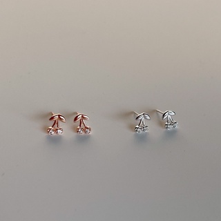 A.piece  *Last chance to buy*A.piece ต่างหูเงินแท้ [all silver 925] cherry stud earrings (7)