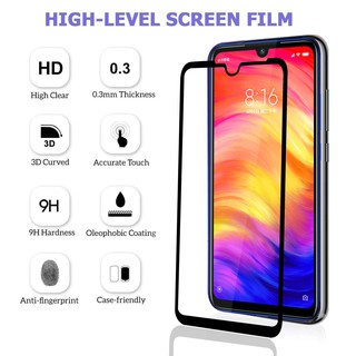 2PCS กระจก Xiaomi Redmi Note 7 Note7 Tempered Glass Full Cover Glue Glass Screen Protector กระจกครอบเต็ม ป้องกันหน้าจอ